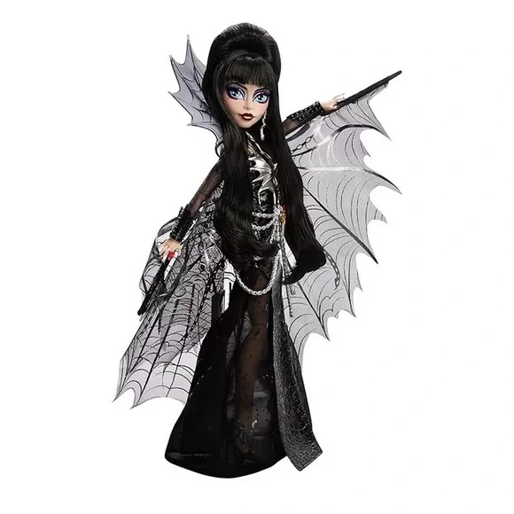 Monster High Doll Elvira Mistress of The Dark Collectible in Black Faux Leather - Picture 5 of 14